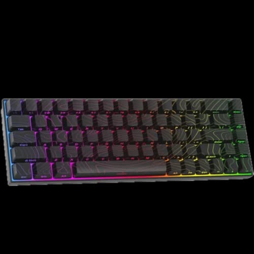 MageGee MK-BOX Black Topographic Side Printed RGB Wired Mechanical Keyboard Red Switch