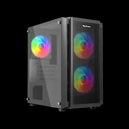 MaxGreen 5510-Mesh Mini-Tower ARGB M-ATX Gaming Casing With Power Supply