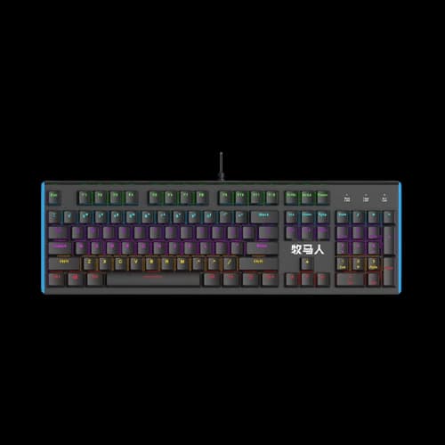 Mumre Wrangler K100 Rainbow RGB Mechanical Keyboard (Black Keycaps, Blue Switch)