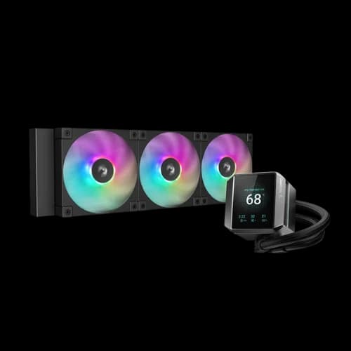 DeepCool MYSTIQUE 360 ARGB 360mm Liquid CPU Cooler with TFT LCD Screen (Black)
