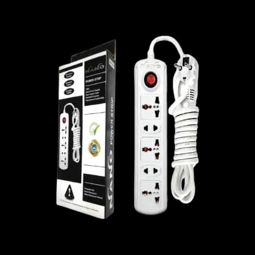 Nano NPS 205 5-Port 2-Pin White Power Strip