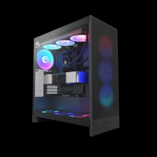 NZXT H7 Flow RGB Mid-Tower ATX Airflow Case with RGB Fans (Black)