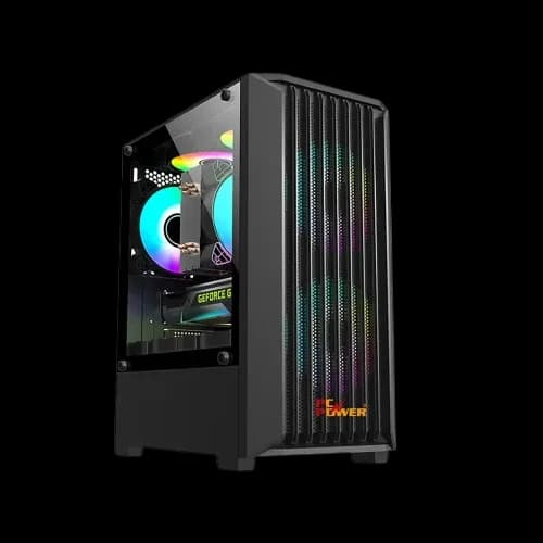 PC Power Dark Breeze Mesh Mid Tower M-ATX Gaming Casing (Black)