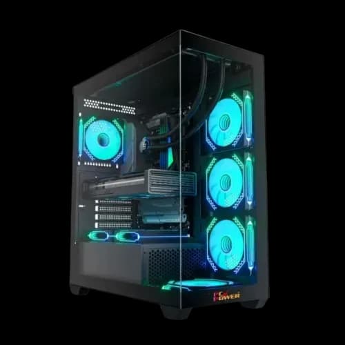 PC Power ICE TOWER ELITE PP-GS500 ATX Desktop Gaming Case (Black)