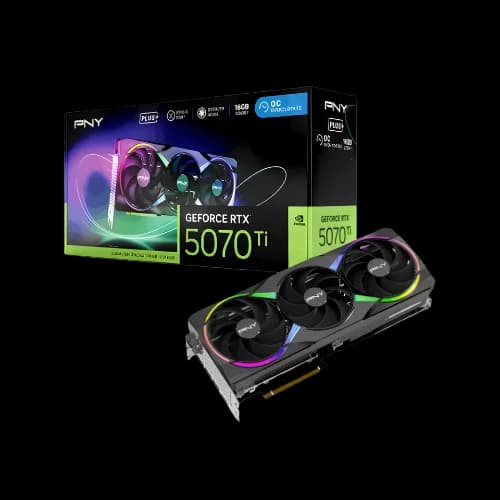 PNY GeForce RTX 5070 Ti 16GB GDDR7 EPIC-X RGB Overclocked Triple Fan Plus Graphics Card
