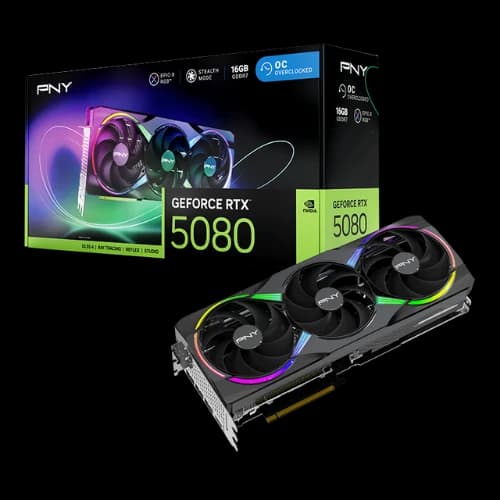 PNY GeForce RTX 5080 16GB GDDR7 ARGB EPIC-X RGB OC Triple Fan Graphics Card