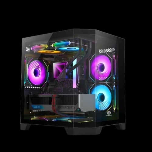Revenger Air Box Mini 5 ARGB Infinity Fans Mid-Tower Gaming Desktop Casing (Black)