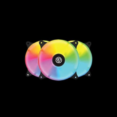 Revenger RAINBOW 3 120mm ARGB Black Casing Cooling Fan with Controller (3xFAN)