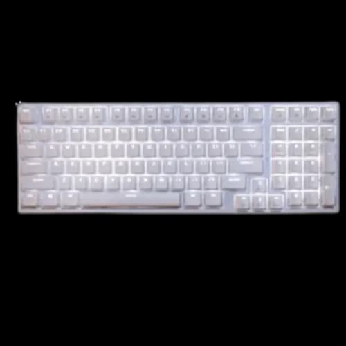 Robeetle G98 Full-Sized Backlit Mechanical Gaming Keyboard (White Keycaps, Brown Switch)