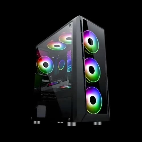 Safeway DeepForce MTG-1923 Mid Tower RGB Gaming Desktop Casing (Black)