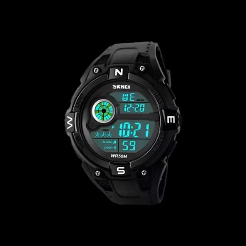SKMEI 1279 Fashion Men Black Sport Digital Jam TANGAN Watch