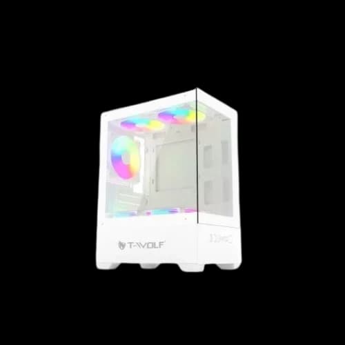 T-Wolf Ice Cooler X5 ARGB M-ATX Mid Tower Gaming Casing White