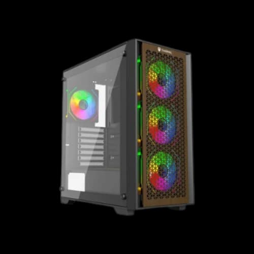 Tharmal TH-TP500-Wood M-ATX Mid Tower Gaming Casing (Black)
