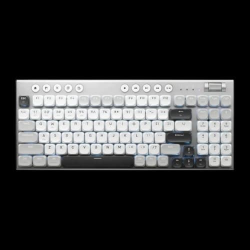 Thunderobot K96 Tri-mode low profile Mechanical Keyboard (White Gray Keycaps, Huano Linear Switches)