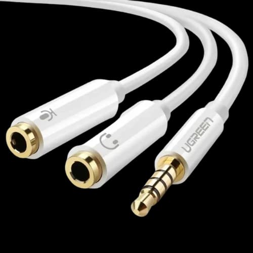 UGREEN AV141 3.5mm male to 2 Female Audio Cable ABS Case (White)