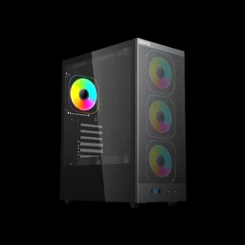 Value-Top AUNIX 81F4 ATX ARGB Gaming Case With 4xARGB Fan (Black)