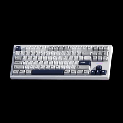 WEIKAV WK87 Tri-Mode Mechanical Keyboard (White Dark Blue Keycaps, Blue Switch)
