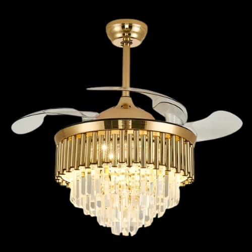 Yamada Y-514 42" Decorative Chandelier Ceiling Fan With Light and Remote