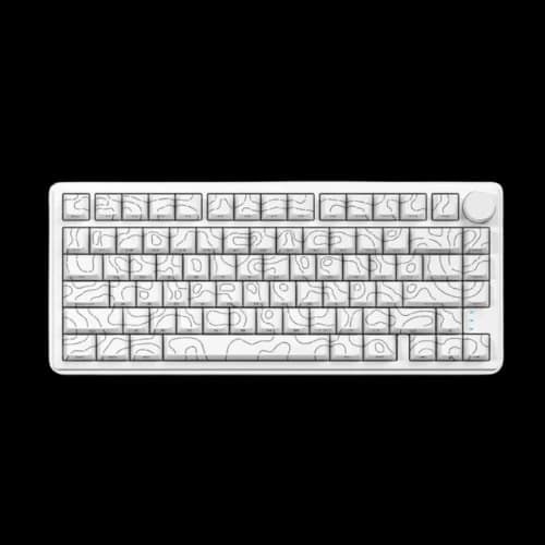 ZIFRIEND RX75 Pro Tri Mode Mechanical Keyboard (White Flowing Keycaps, Blue Switch)